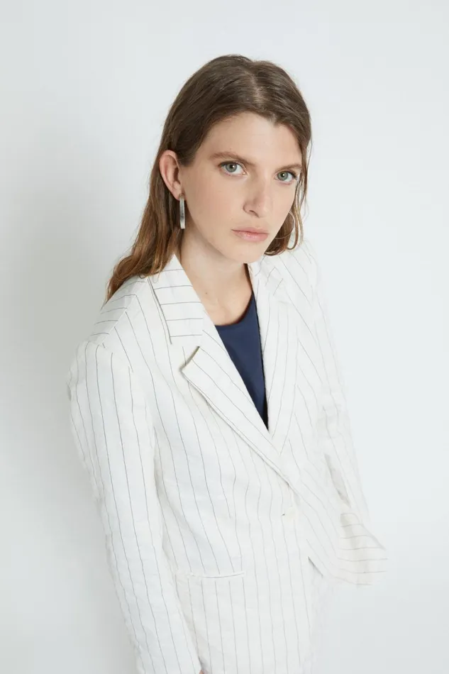 Ottod039Ame Crinkled Cotton Jacket Women Blazers and Jackets
