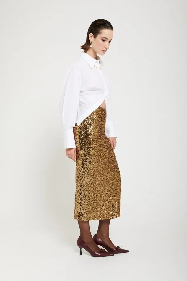 Ottod039Ame Longuette Skirt With Sequins Women Skirts