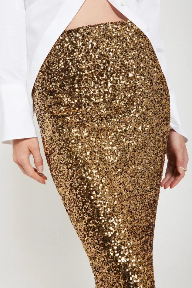Ottod039Ame Longuette Skirt With Sequins Women Skirts