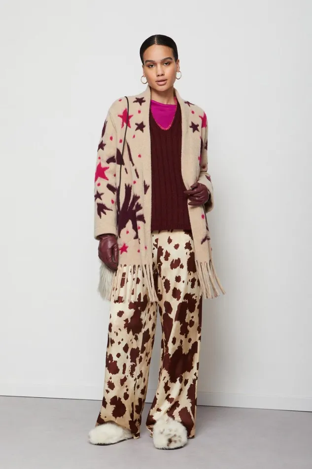 Ottod039Ame Printed Viscose Palazzo Trousers Women Trousers