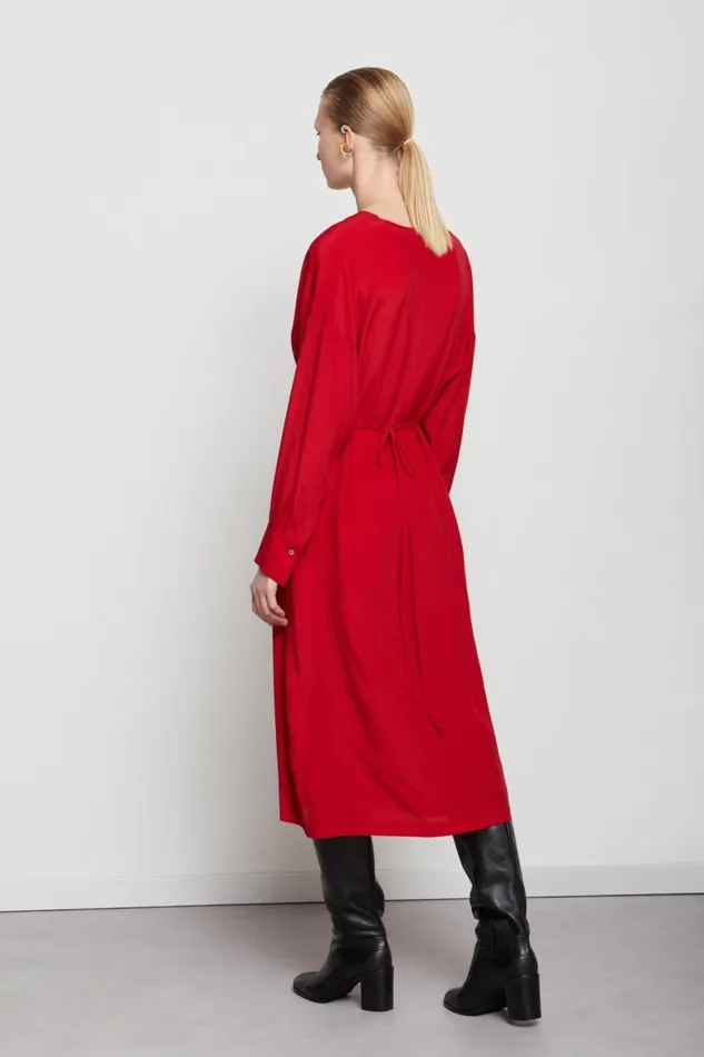 Ottod039Ame Silkblend Dress With Vneck Women Dresses