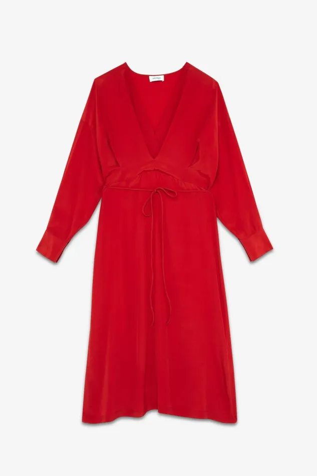 Ottod039Ame Silkblend Dress With Vneck Women Dresses