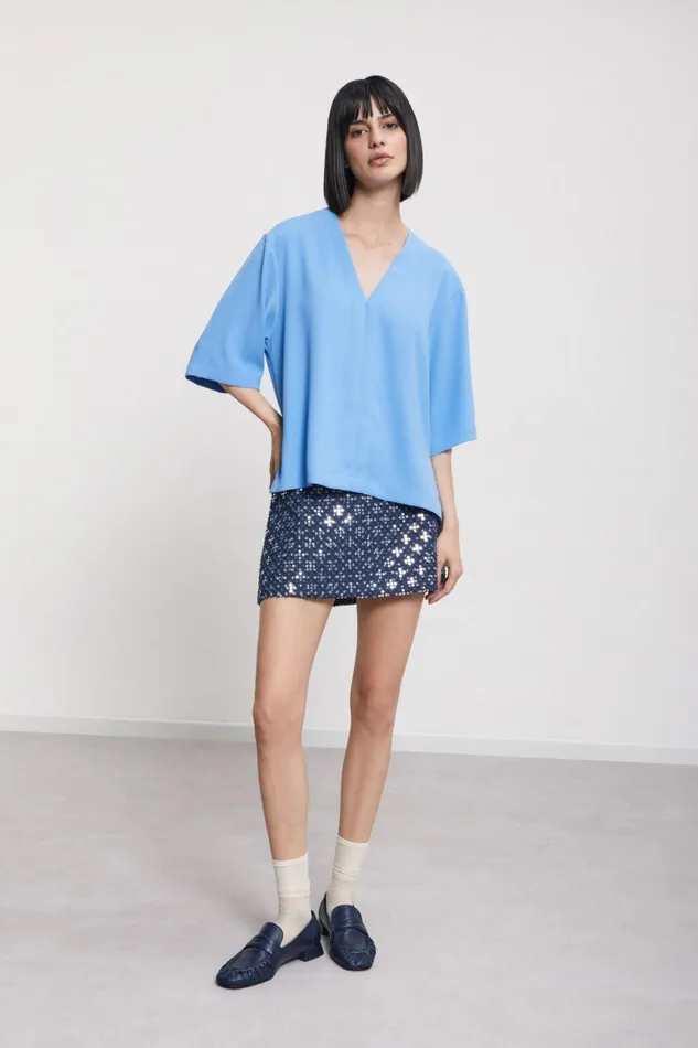 Ottod039Ame Solid Blouse Women Shirts and Blouses