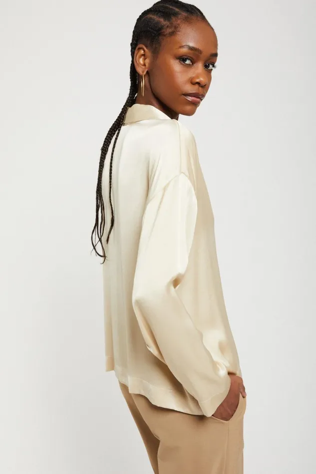 Ottod039Ame Viscose Blouse With Drawstring Women Shirts and Blouses