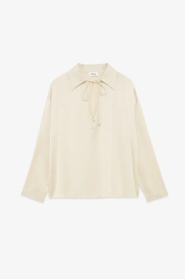 Ottod039Ame Viscose Blouse With Drawstring Women Shirts and Blouses