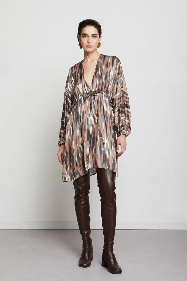 Ottod039Ame Viscose Short Dress With Drawstring Women Dresses