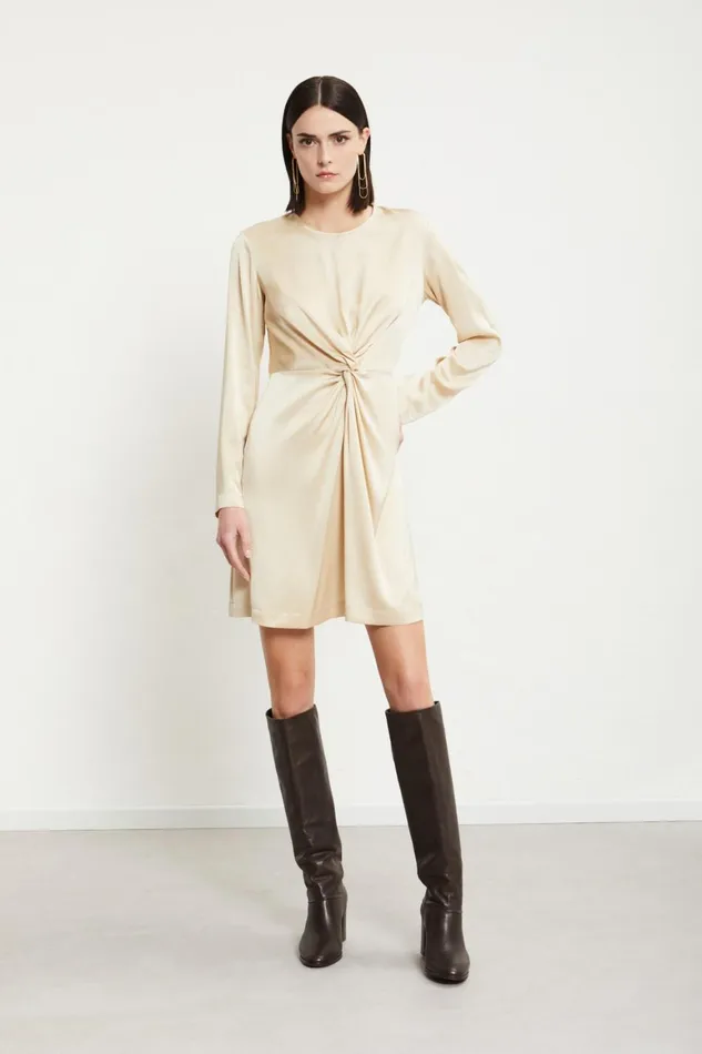 Ottod039Ame Viscose Short Dress With Knot Women Dresses