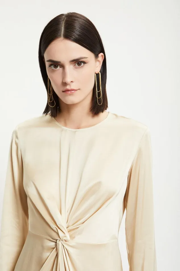 Ottod039Ame Viscose Short Dress With Knot Women Dresses