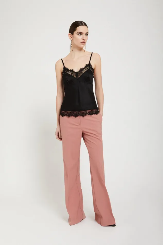 Ottod039Ame Viscose Top With Lace Women TShirts and Tops