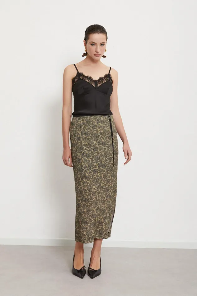 Ottod039Ame Viscose Top With Lace Women TShirts and Tops