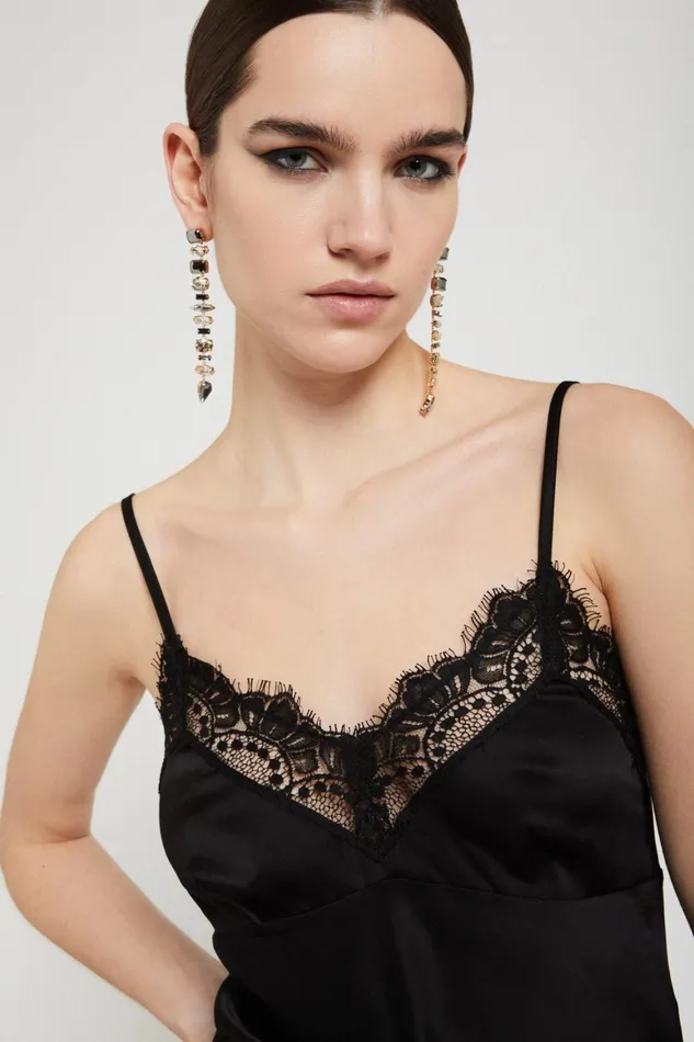 Ottod039Ame Viscose Top With Lace Women TShirts and Tops