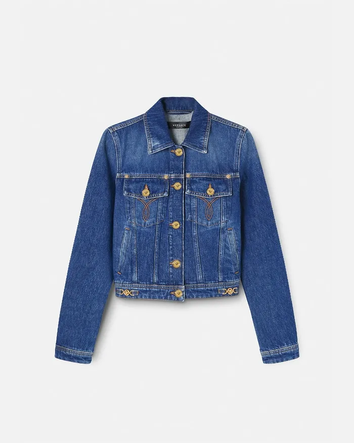 Outerwear and Coats Women Versace Denim Jacket Blue