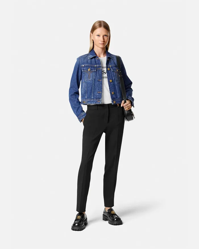 Outerwear and Coats Women Versace Denim Jacket Blue