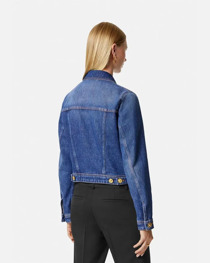 Outerwear and Coats Women Versace Denim Jacket Blue