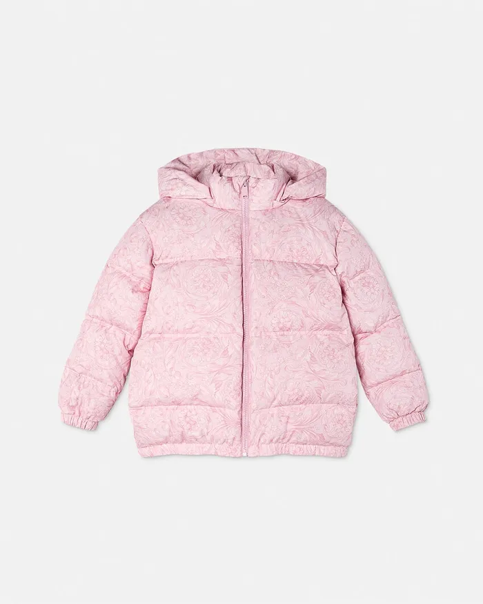Outerwear and Jackets Kids Versace Barocco Puffer Jacket Pinkprint