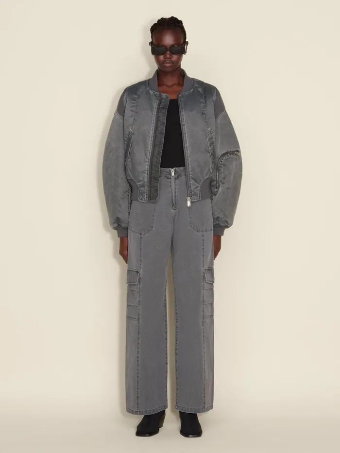 Outerwear Women Holzweiler Reb Cropped Bomber Jacket Dk Grey