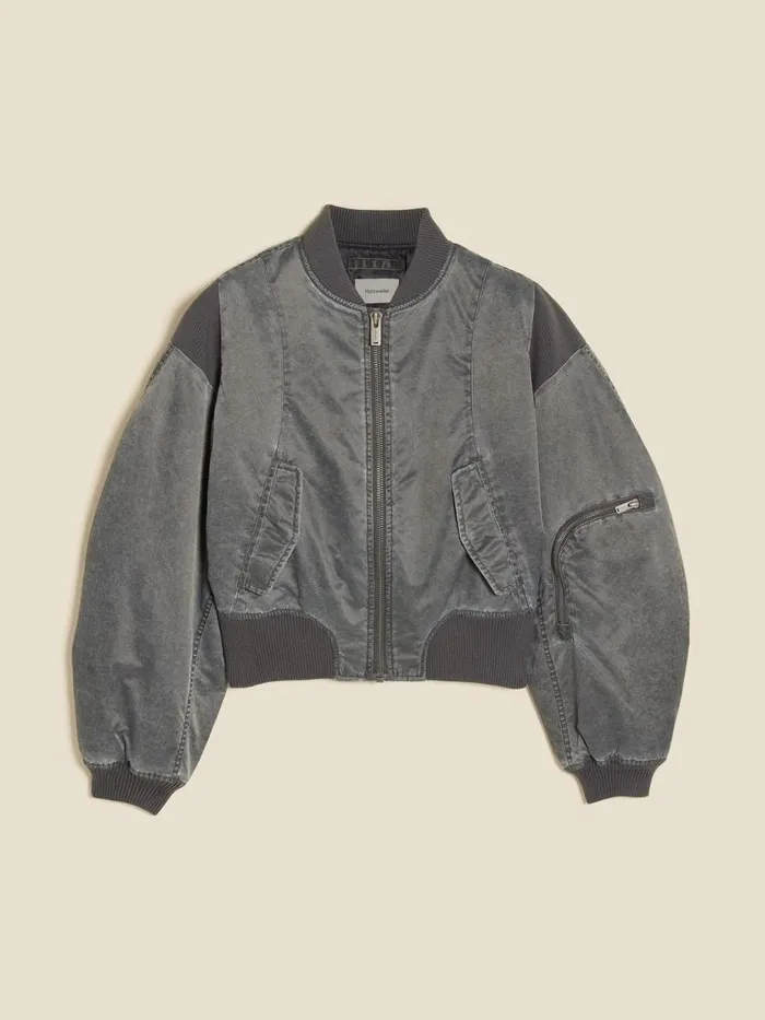 Outerwear Women Holzweiler Reb Cropped Bomber Jacket Dk Grey