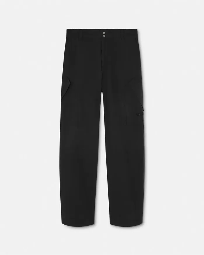 Pants and Shorts Men Versace Embroidered Milano Stamp Pants Black