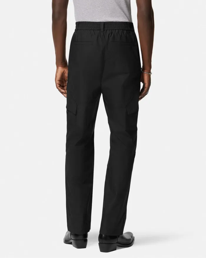 Pants and Shorts Men Versace Embroidered Milano Stamp Pants Black