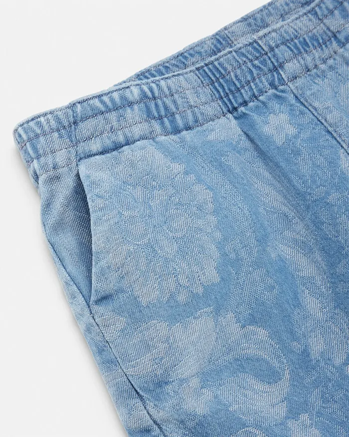 Pants Kids Versace Barocco Chambray Baby Shorts Light Blue