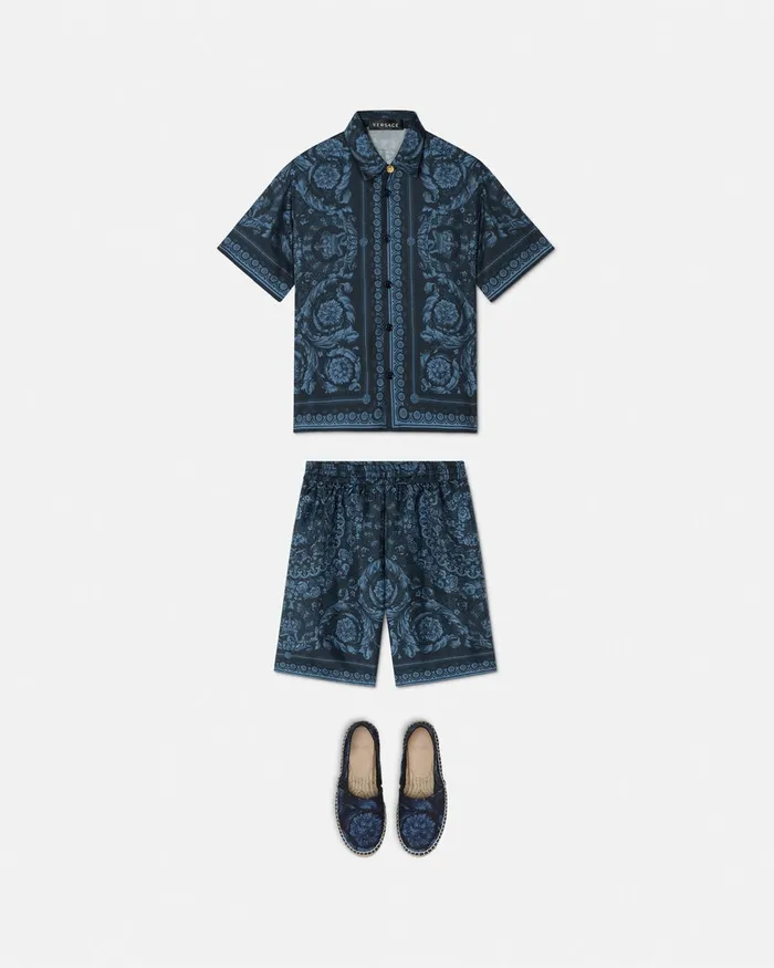 Pants Kids Versace Barocco Silk Shorts Blueprint
