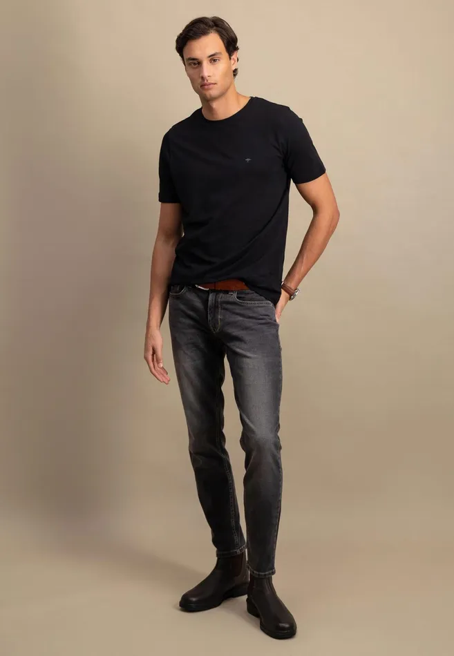Pants Men FYNCHHATTON Tapered Fit Jeans Black Usedmid Blueblue Bluelight Blue