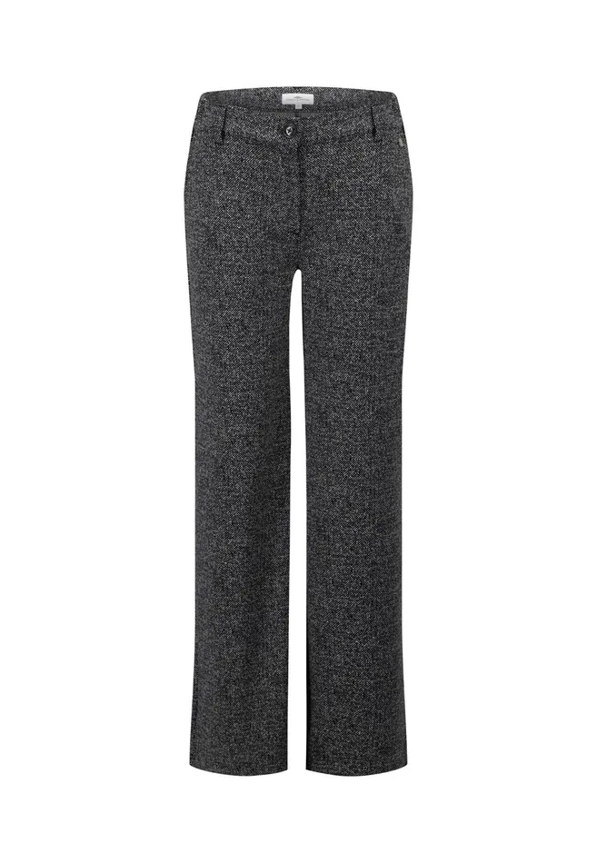 Pants Women FYNCHHATTON Just Cut Pants With A Structural Pattern Black