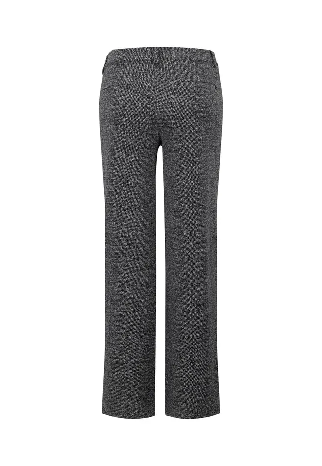 Pants Women FYNCHHATTON Just Cut Pants With A Structural Pattern Black