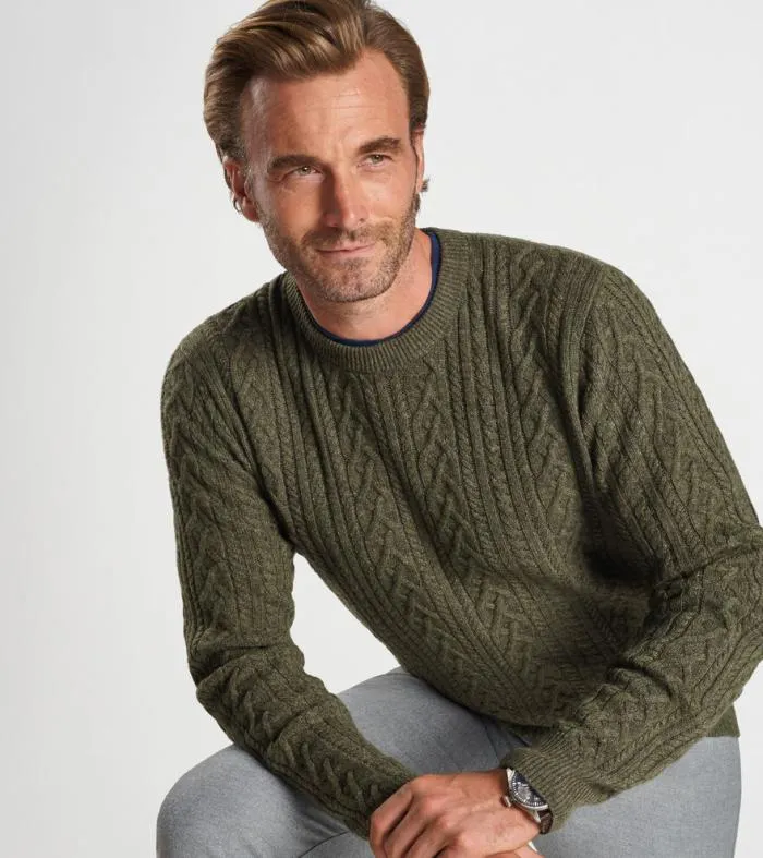 Peter Millar Sweaters Men Ridge Cable Crew