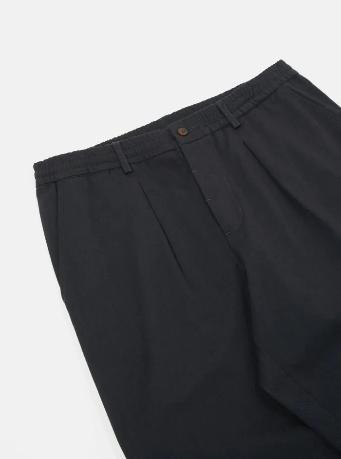 Pleated Track Pant In Black Twill Men Universal Works Suiting