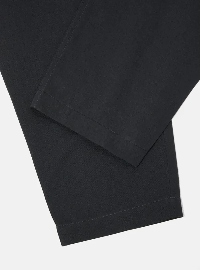 Pleated Track Pant In Black Twill Men Universal Works Suiting
