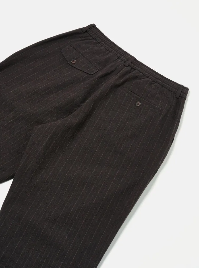 Pleated Track Pant In Brown Italian Pinstripe Men Universal Works Suiting