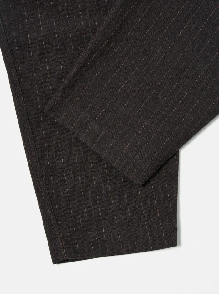 Pleated Track Pant In Brown Italian Pinstripe Men Universal Works Suiting