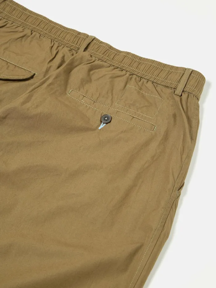 Pleated Track Pant In Khaki Broad Cloth Men Universal Works Trousers