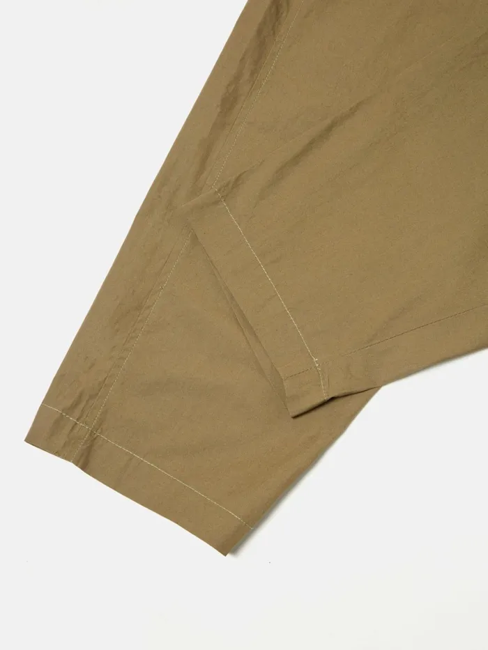 Pleated Track Pant In Khaki Broad Cloth Men Universal Works Trousers
