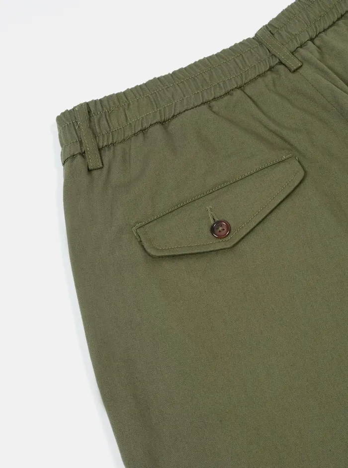 Pleated Track Pant In Light Olive Twill Men Universal Works Suiting