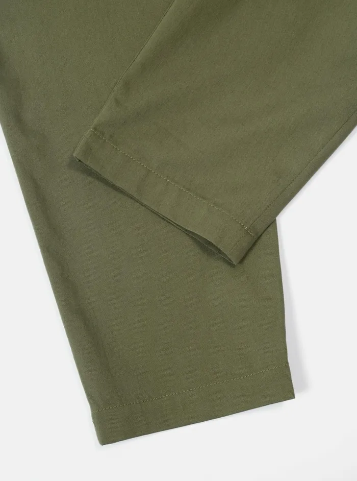 Pleated Track Pant In Light Olive Twill Men Universal Works Suiting