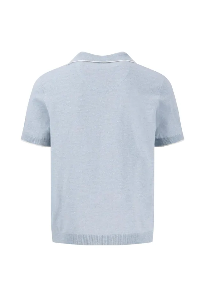 Polo Shirt Men FYNCHHATTON Knitting Polo Shirt Made Of Linen Mix Summer Breezenavynew Offwhite