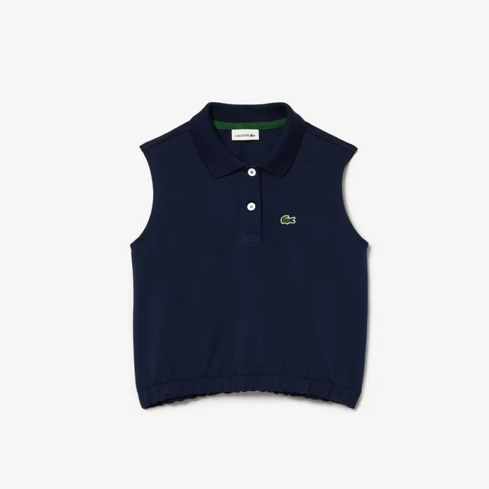 Polos Kids Lacoste Kids039 Cotton Piqu Sleeveless Polo Navy Blue 166