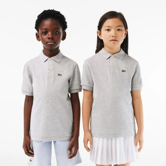 Polos Kids Lacoste Kids039 Regular Fit Petit Piqu Polo Grey Chine Cca
