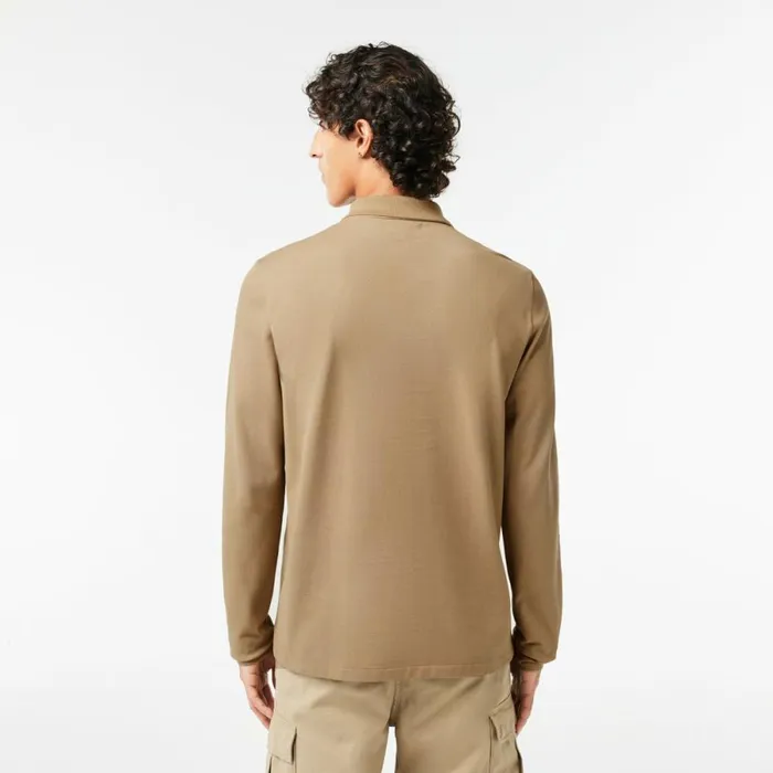 Polos Men Lacoste Men039s Long Sleeve Cotton Polo Beige Cb8