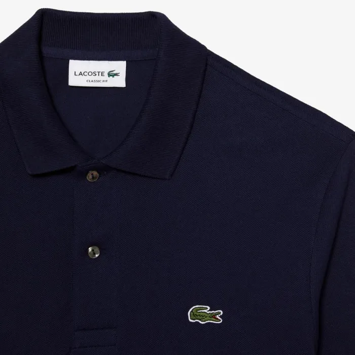 Polos Men Lacoste Men039s Long Sleeve Cotton Polo Navy Blue 166