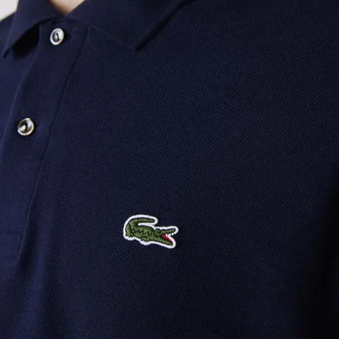 Polos Men Lacoste Men039s Long Sleeve Cotton Polo Navy Blue 166