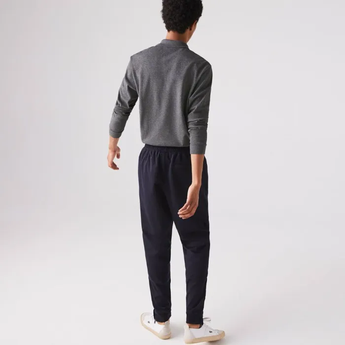 Polos Men Lacoste Men039s Long Sleeve Heathered Cotton Polo Dark Grey E8g