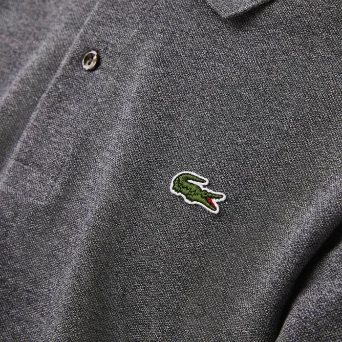 Polos Men Lacoste Men039s Long Sleeve Heathered Cotton Polo Dark Grey E8g