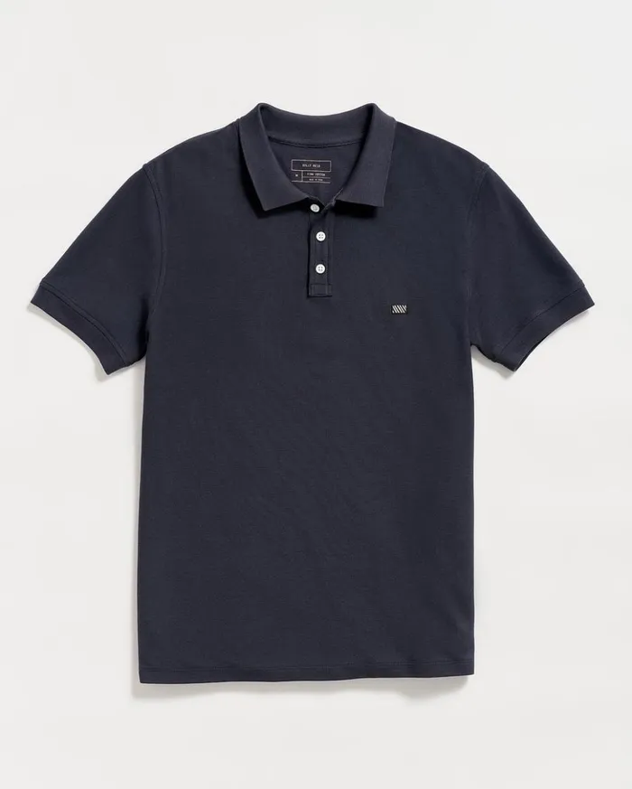 Polos Tees and Henleys Men Billy Reid Pique Polo Navy