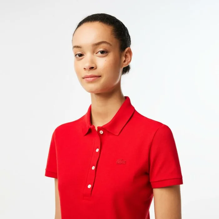 Polos Women Lacoste Women039s L12D Slim Fit Stretch Mini Piqu Polo Red 240