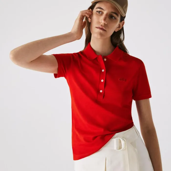 Polos Women Lacoste Women039s L12D Slim Fit Stretch Mini Piqu Polo Red 240