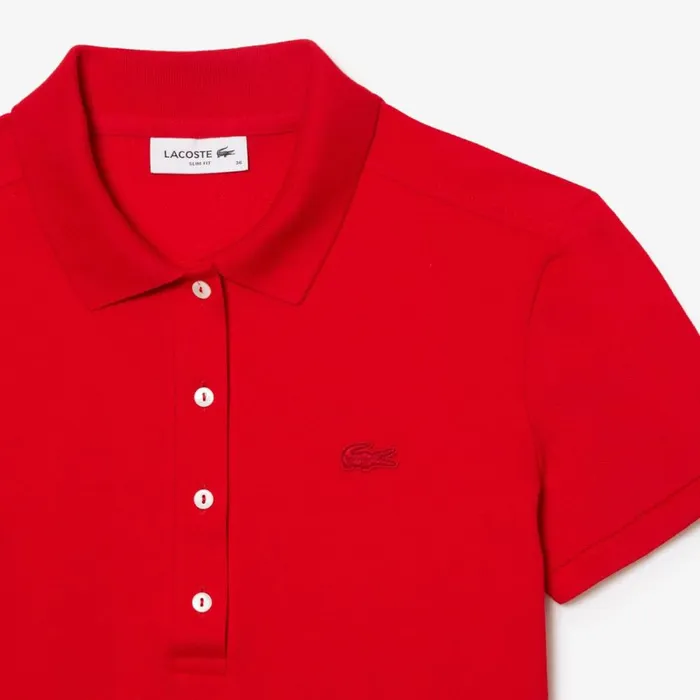 Polos Women Lacoste Women039s L12D Slim Fit Stretch Mini Piqu Polo Red 240