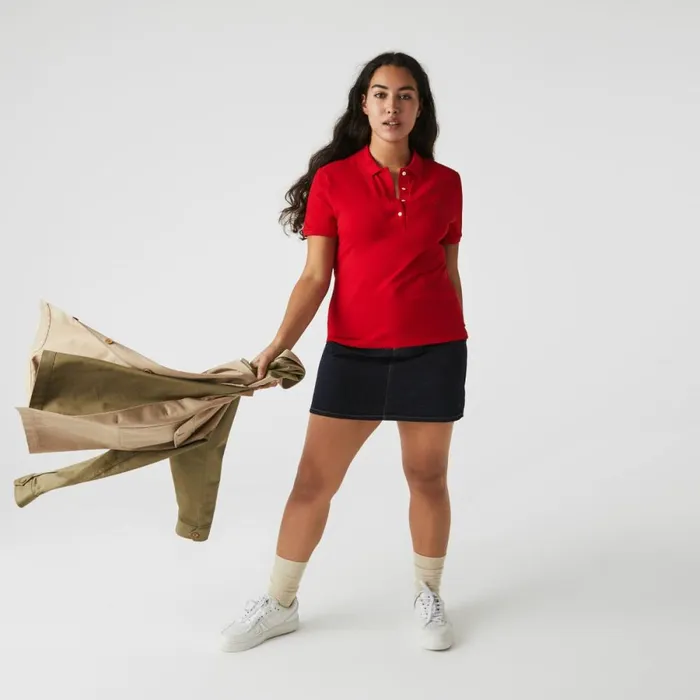 Polos Women Lacoste Women039s L12D Slim Fit Stretch Mini Piqu Polo Red 240